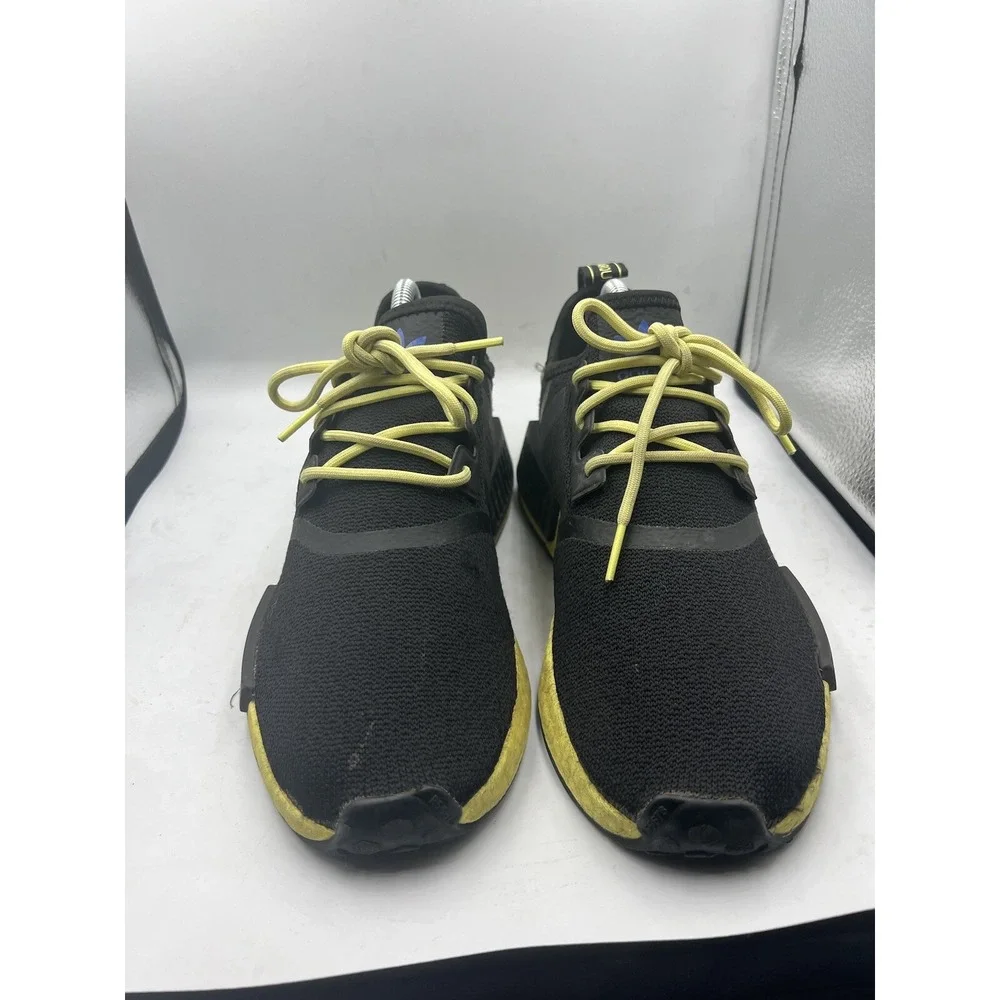 Adidas NMD R1 Running Shoes Size 7Y‎ W 8.5 Black Pulse Yellow GW6018